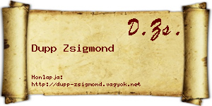 Dupp Zsigmond névjegykártya